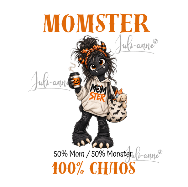 Bügelbild - MOMSTER mit Text