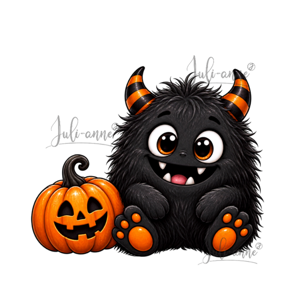 Bügelbild - Monster & Kürbis