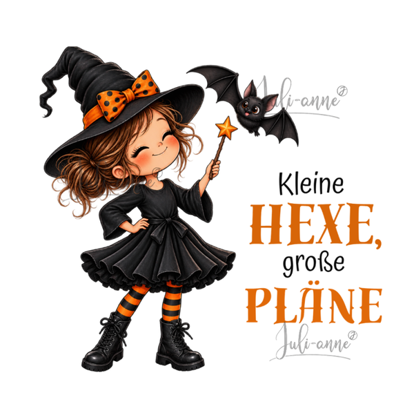 Bügelbild - Kleine Hexe große Pläne