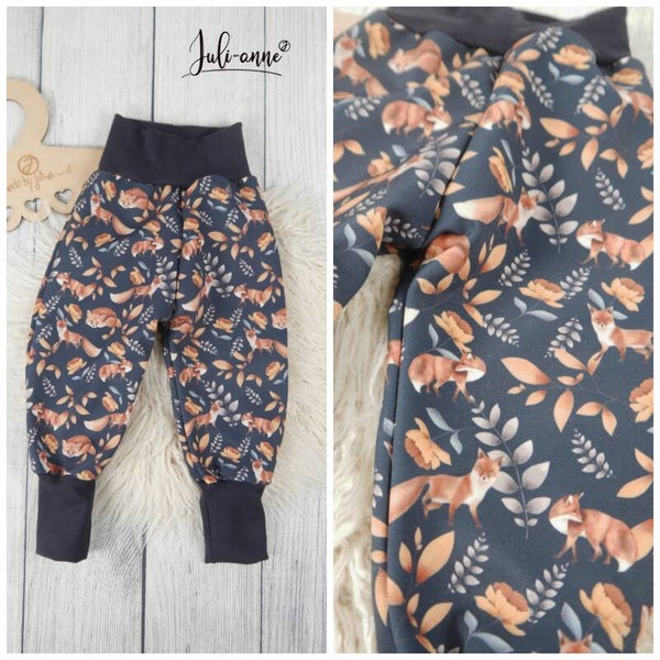 Matschhose Softshell Füchse auf Dunkelblau