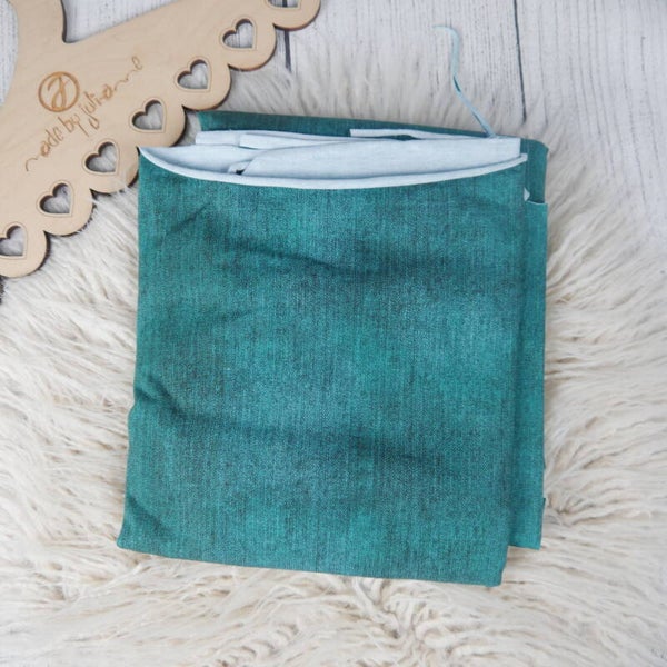 ABVERKAUF - STOFF 4 0,8m/VB + Anhang Jersey Jeanslook Dunkelgrün