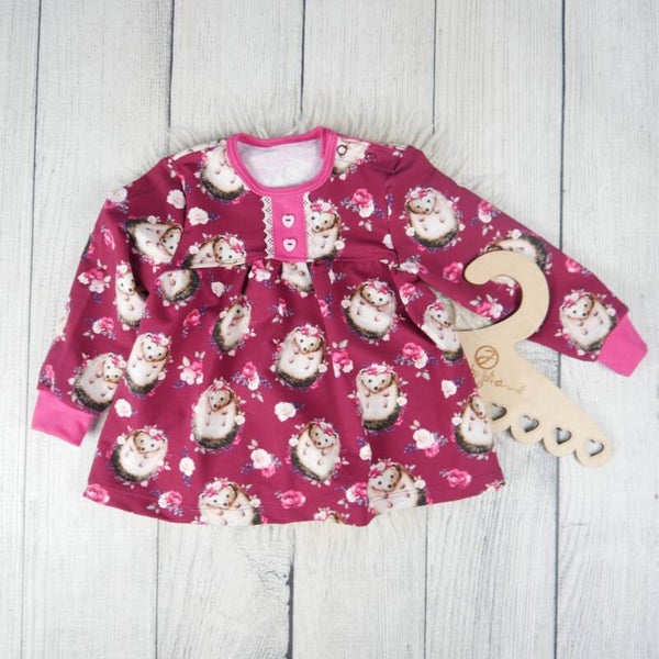 Babydoll Shirt / Tunika Herbst Igel