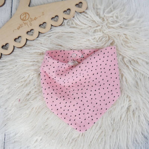 Baby Musselin Halstuch "Dreieck"  Striche Rosa
