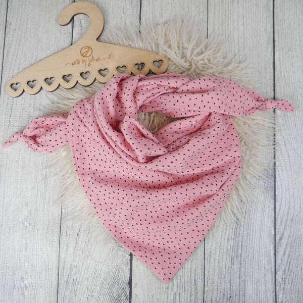 Teenies / Damen Musselin "Dreieck" Halstuch Striche Rosa