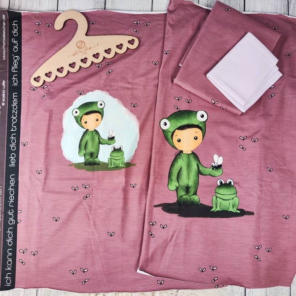 ABVERKAUF - STOFF 162 Miniliebchen Paket Frosch Malve