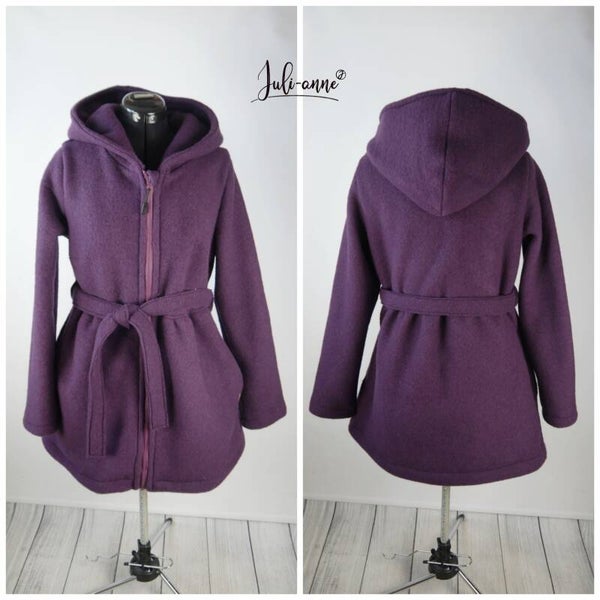 Jumi Jacke BIO Merino Wollfleece Burgunderbeere