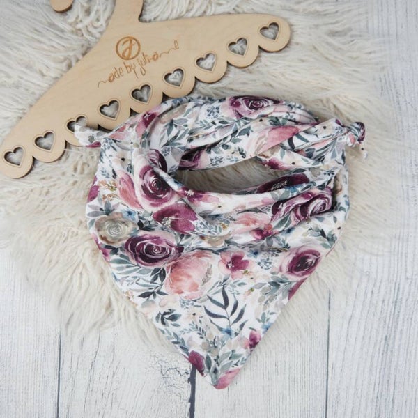 Teenie / Damen Musselin Halstuch "Dreieck"  Flowers