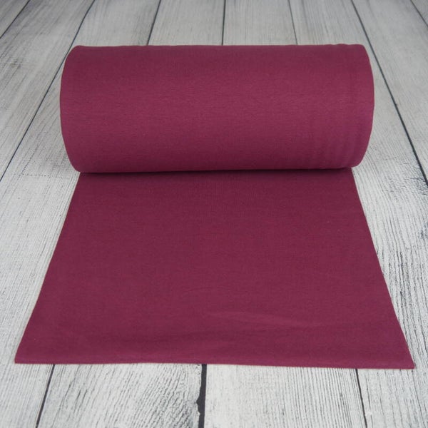 Feinripp Bündchen Bordeaux / Weinrot -  Schlauch 35cm