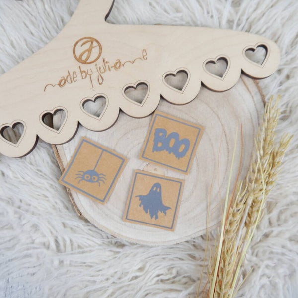 Reflektor Bügelbild - 3er Set Geist, Spinne, Boo  #Halloween