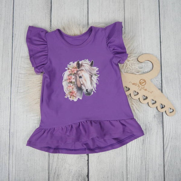 Cutie Shirt - Lila Pferd