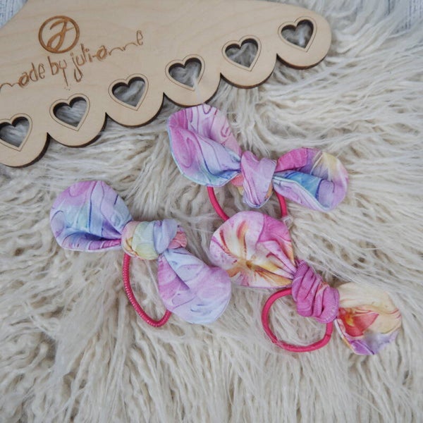 Schleifen Haargummi Mermaid Rainbow flower