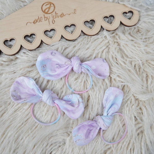 Schleifen Haargummi Mermaid Glitzer flieder