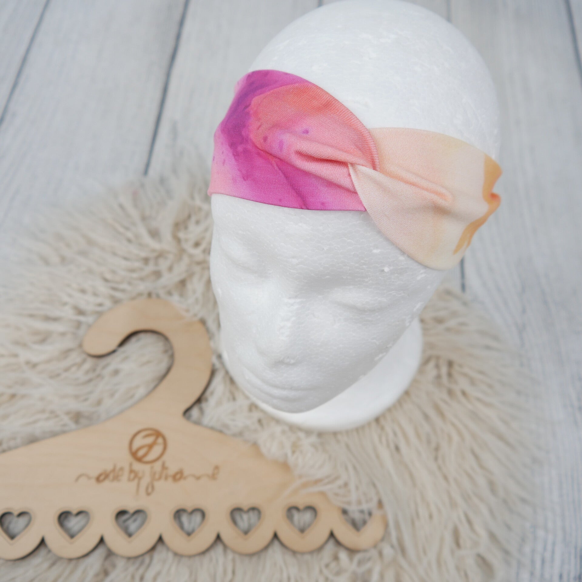 KU 47-50 Bandeau Haarband - Alkohol Ink Gelb Pink