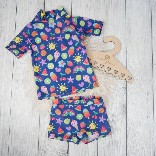 Gr. 104 UV Badeset: Shirt & Shorts Sommer