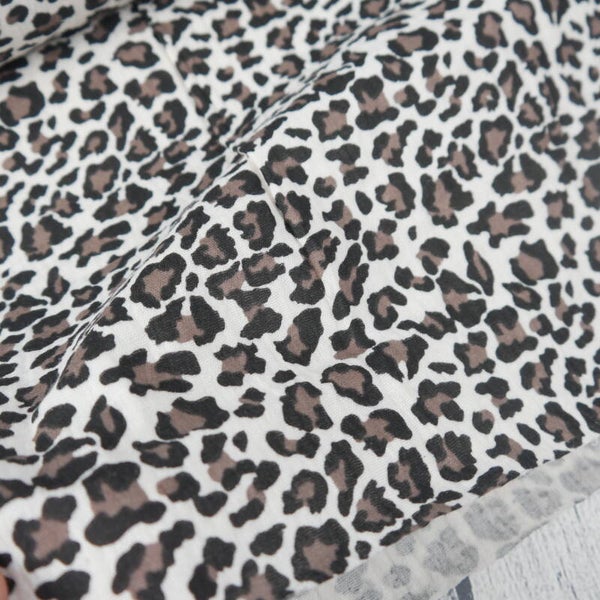 Musselin Double Gauze - Leo Muster Beige