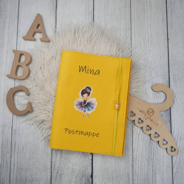 POSTMAPPE GELB - Ballerina -  personalisiert