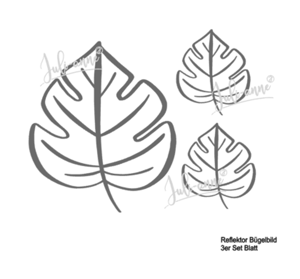 Reflektor Bügelbild - 3er Set Blatt