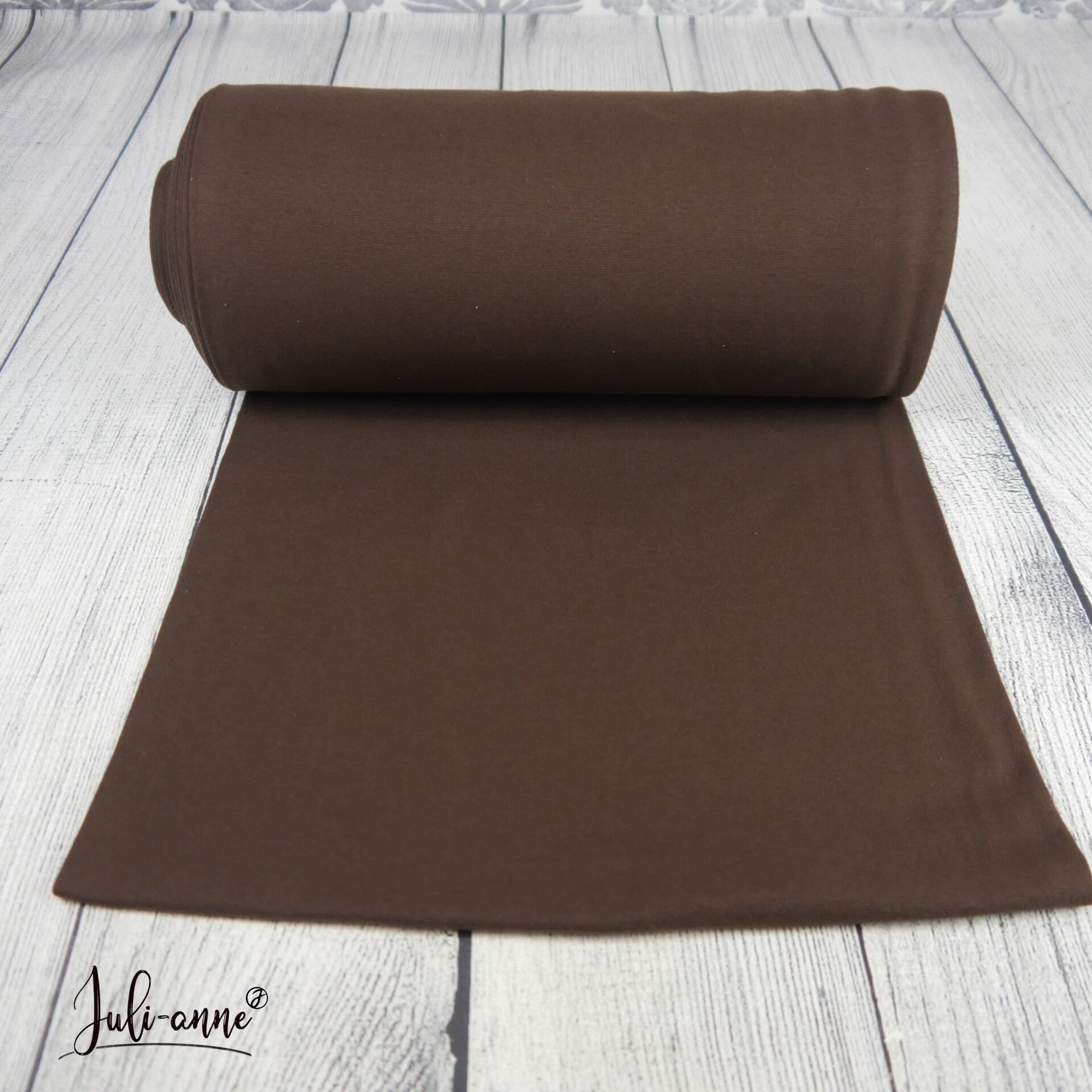 Feinripp Bündchen Braun - Schlauch 35cm