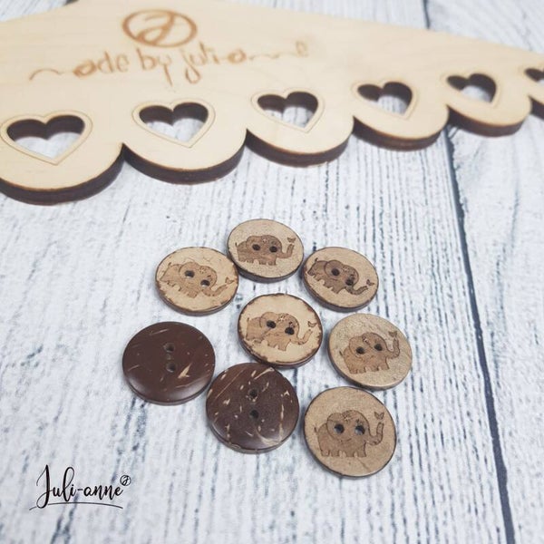 Kokosknopf Elefant 20mm