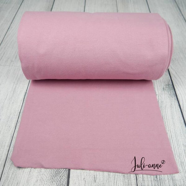 Feinripp Bündchen Altrosa - Schlauch 35cm
