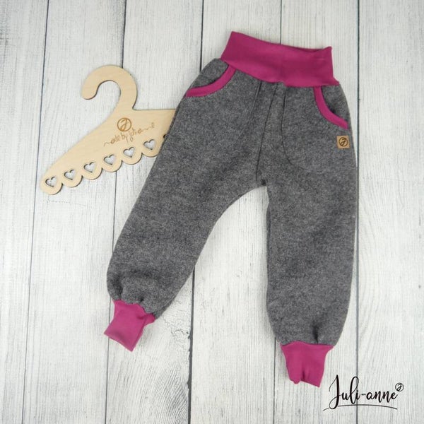 Walk-Hose Grau - Fuchsia