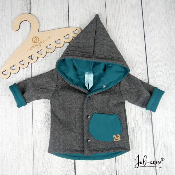 Jacke Bella Bella Zopfstrick Dunkelgrau