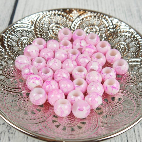 4 Stück Perle Großloch 12mm Rosa