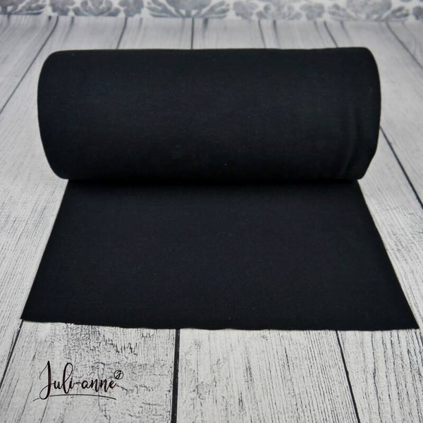 Feinripp Bündchen Schwarz - Schlauch 35cm