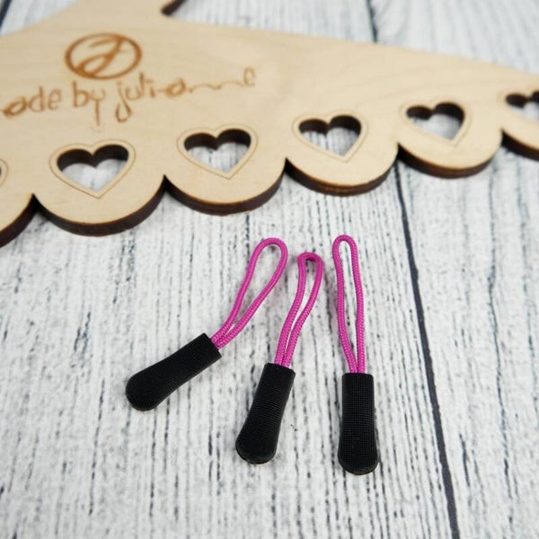 Zipper Anhänger Schwarz / Pink