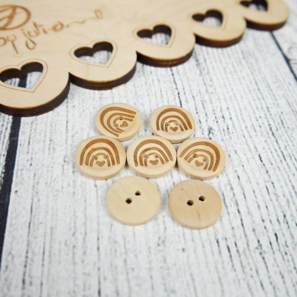 Holzknopf Natur Regenbogen 20mm