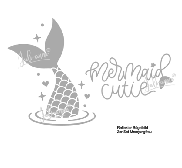 Reflektor Bügelbild - Set Meerjungfrau