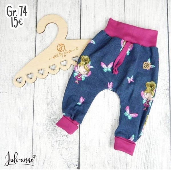 74 Baggypants Glitzer Einhörner Apricot 