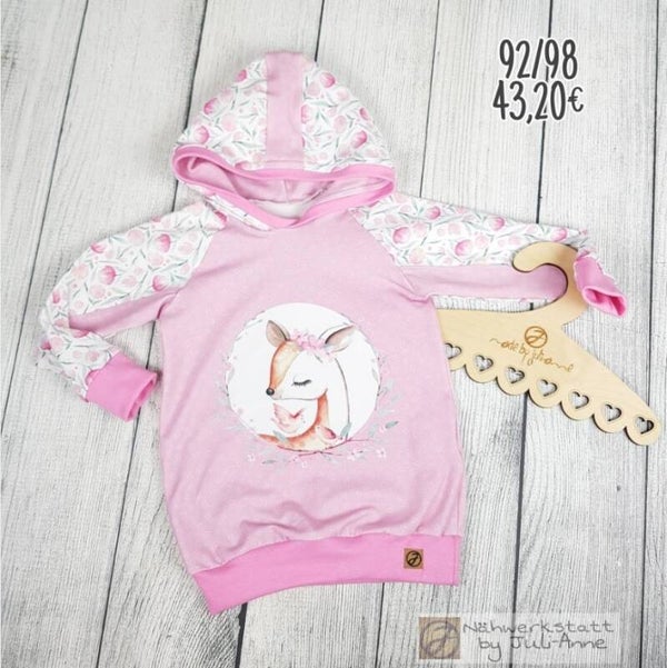 92 / 98 Classic-Hoodie Reh & Blumen