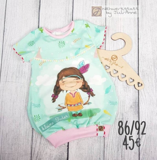 86 / 92 Kleid Feli Boho Mädchen Mint