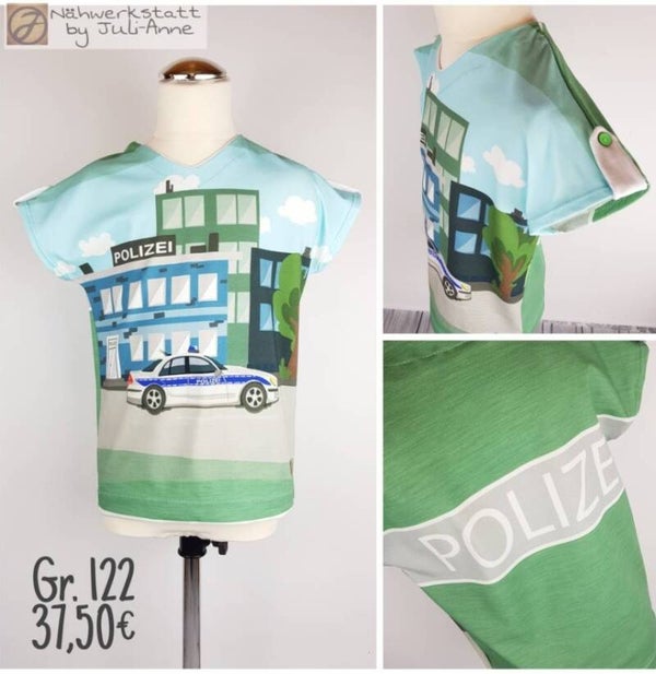 122 V-Shirt Polizei Grün