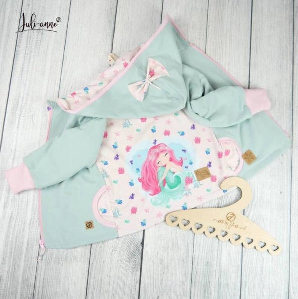 Sweatjacke Meerjungrau Rosa - Mint