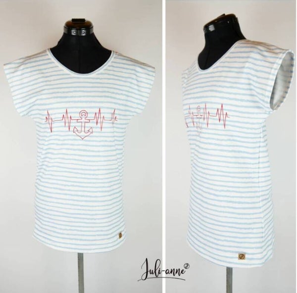 Damen Simply Summer Maritim Streifen mit Anker