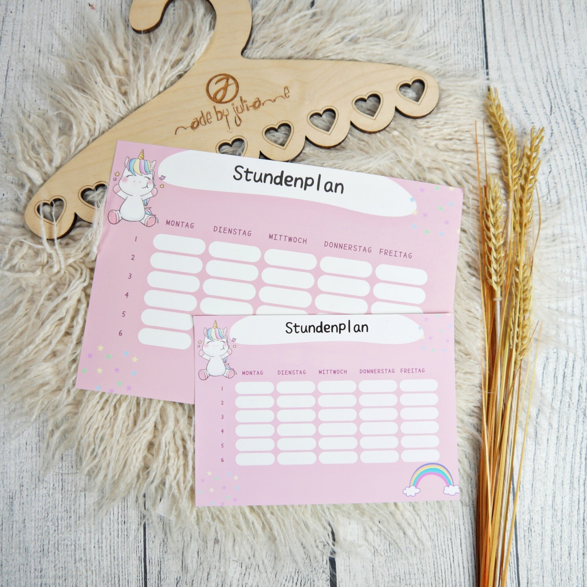 Stundenplan Einhorn Rosa