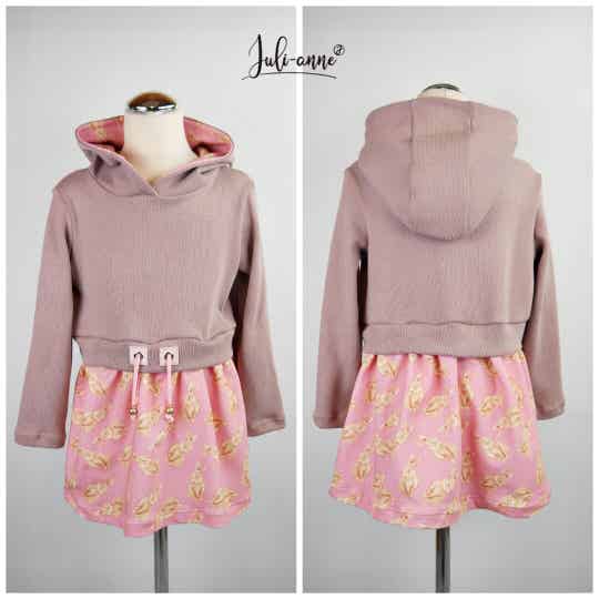 Girly Sweater - Tunika mit/ohne Kapuze Strick Altrosa ~ Hasen