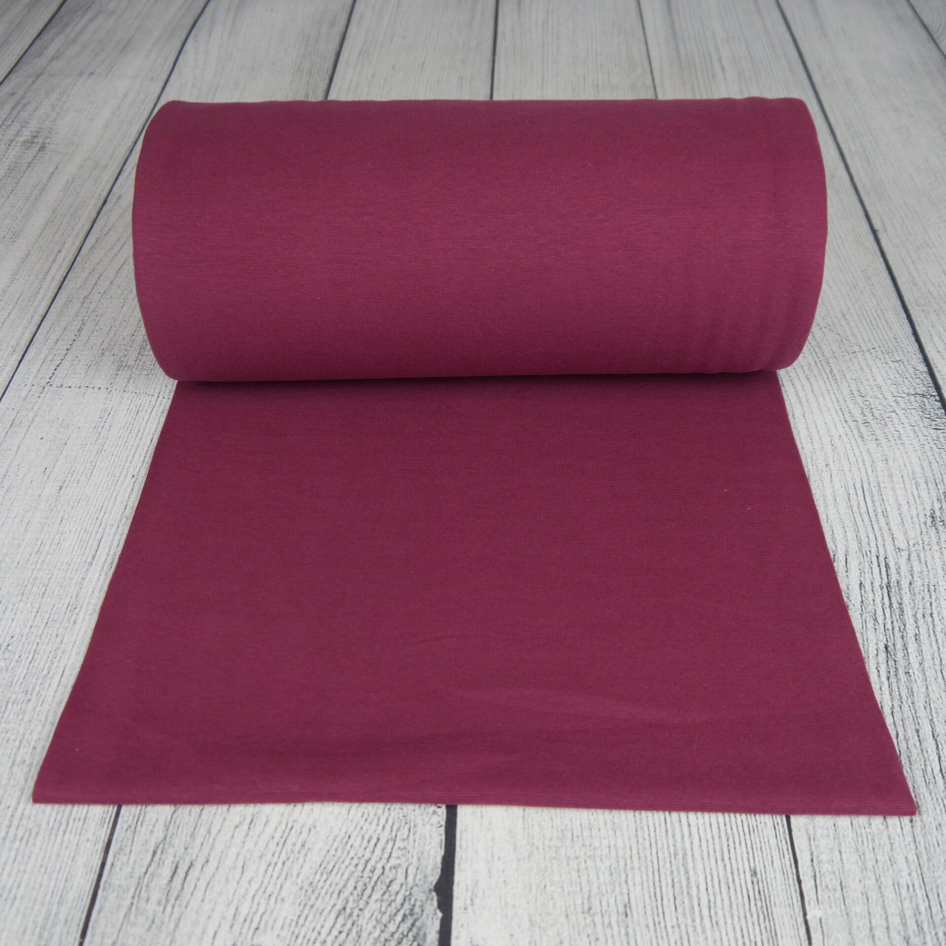 Feinripp Bündchen Bordeaux / Weinrot -  Schlauch 35cm