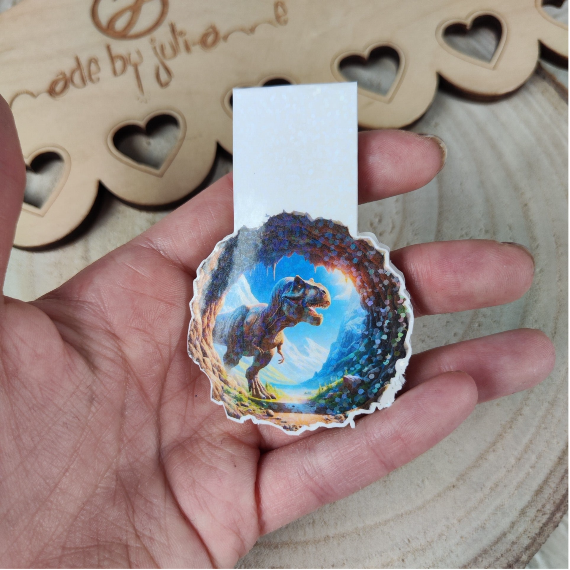 Magnet - Lesezeichen - 3D Dino 3 - personalisierbar