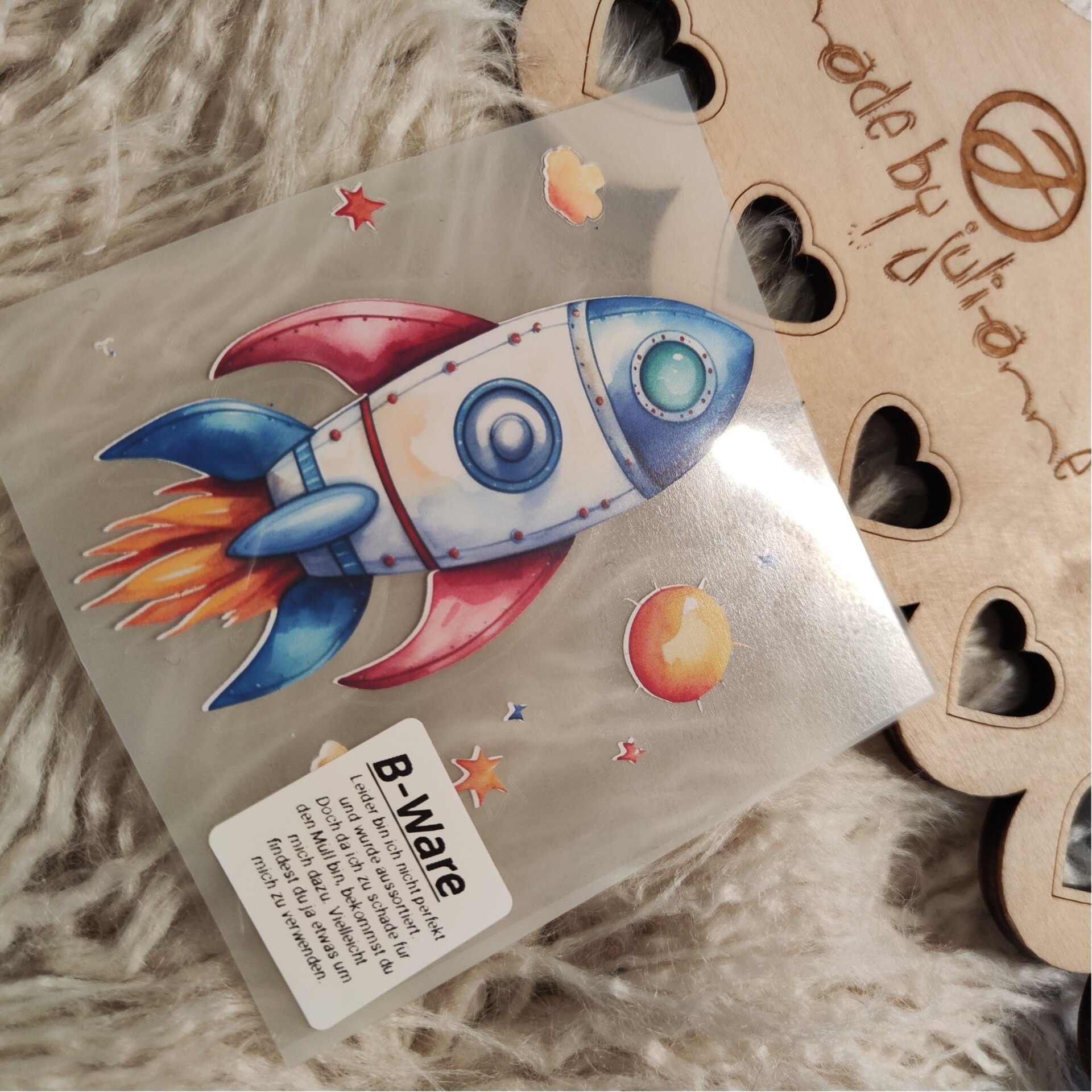 B-WARE! Bügelbild Rakete
