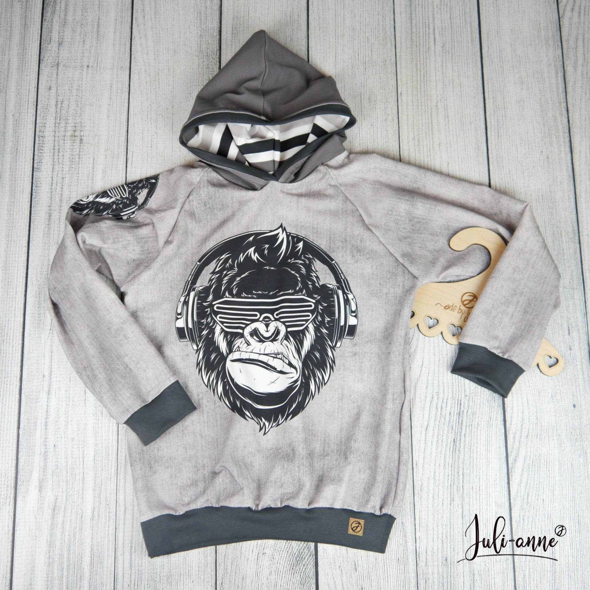 140 Hoodie cooler Musik Affe