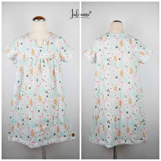 Bohemian Bluse o. Kleid Musselin Flamingos Mint