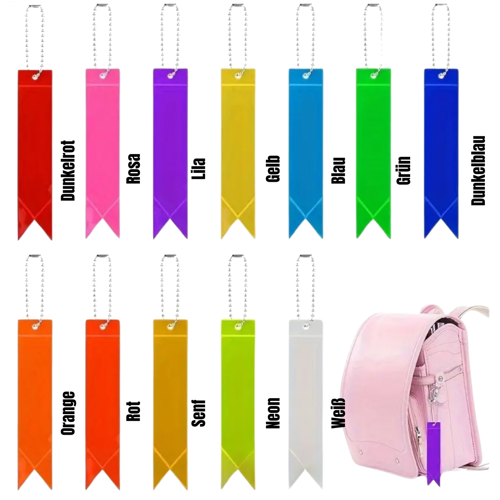 Reflektor Fähnchen Anhänger - verschiedene Farben