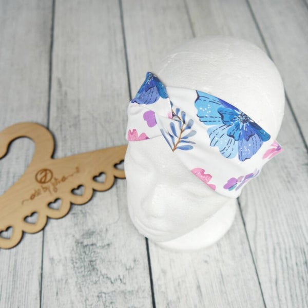 KU 50-53 Bandeau Knoten - Haarband Blumen "Morgentau"