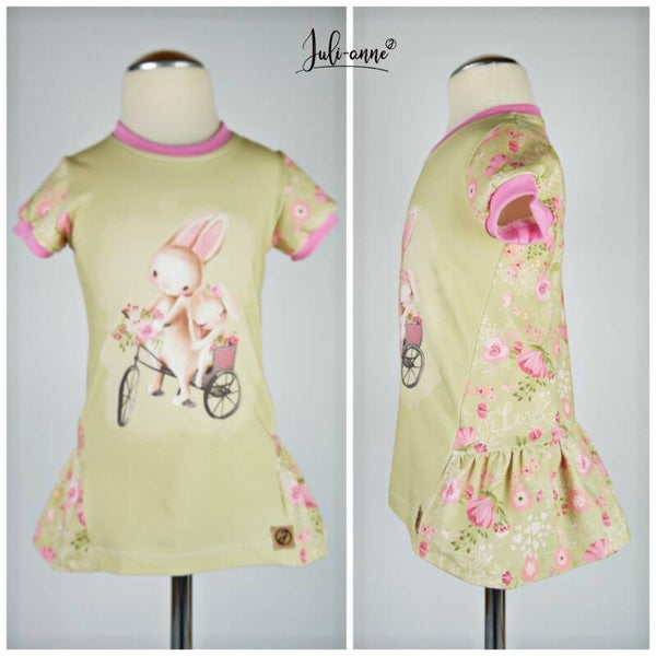Shirt Carina "Bunnielove" Hasen auf Fahrrad
