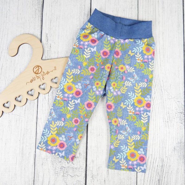 (Capri-) Leggings Jeanslook Blumen