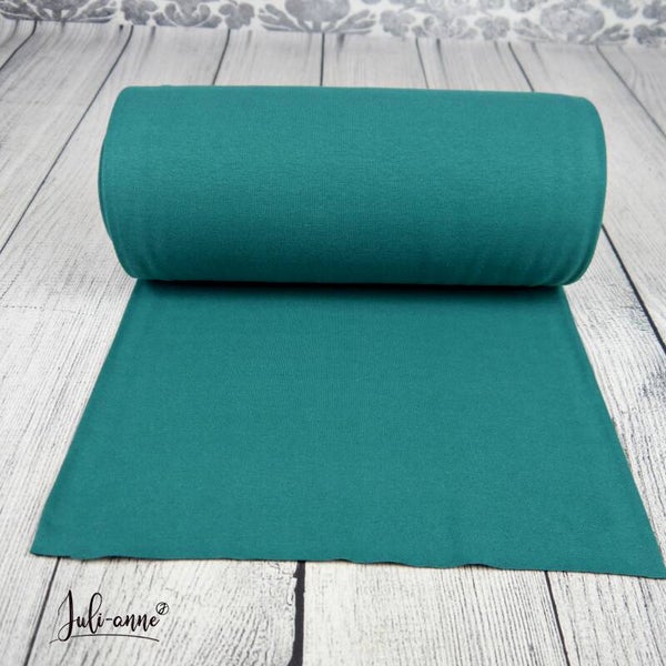 Feinripp Bündchen Petrol -  Schlauch 35cm