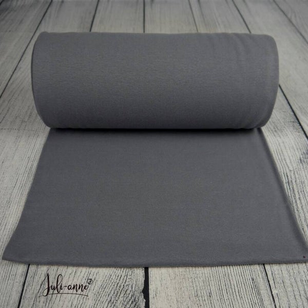 Feinripp Bündchen Grau -  Schlauch 35cm